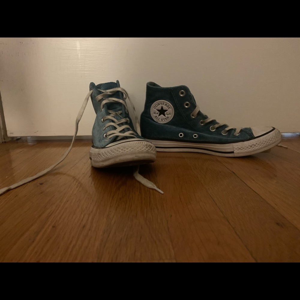 blue velvet high top converse